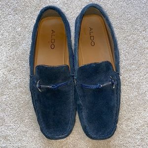 Aldo Men’s Blue Suede Loafers with anchor accent - size 11